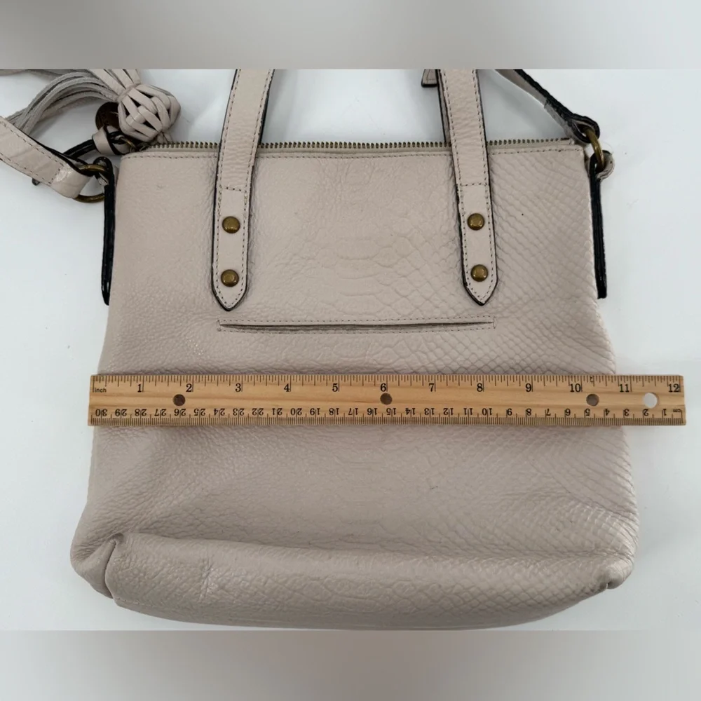The Sak Ivory Leather Snake Hobo Satchel‎ Tote Crossbody